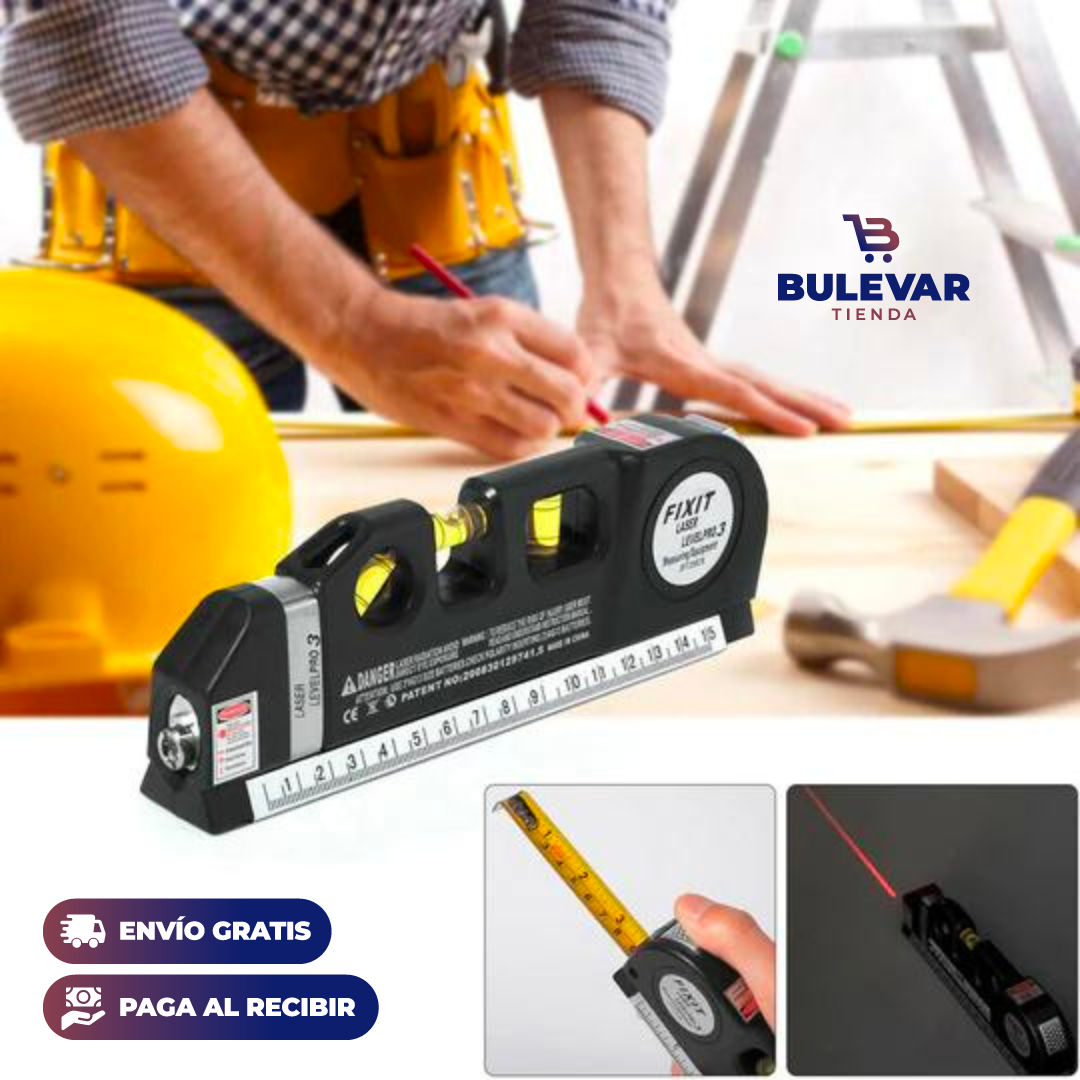 METRO CON NIVEL LASER 4 EN 1 👷♂️