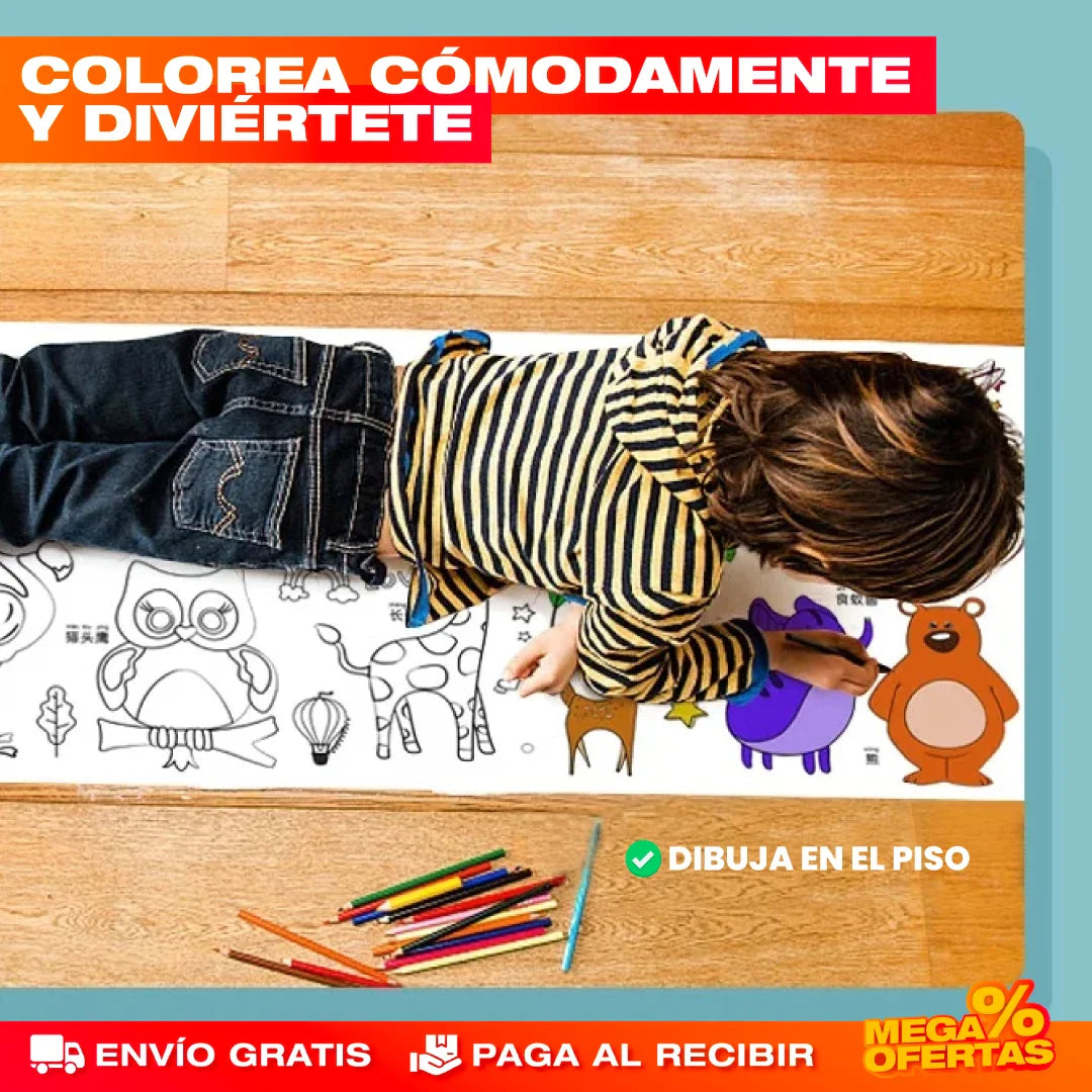 PROMO 2X1 ROLLOS PARA COLOREAR PARA NIÑOS