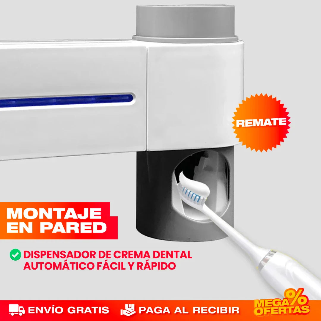 PORTA CEPILLO DE DIENTES 3 EN 1 ESTERILIZADOR UV