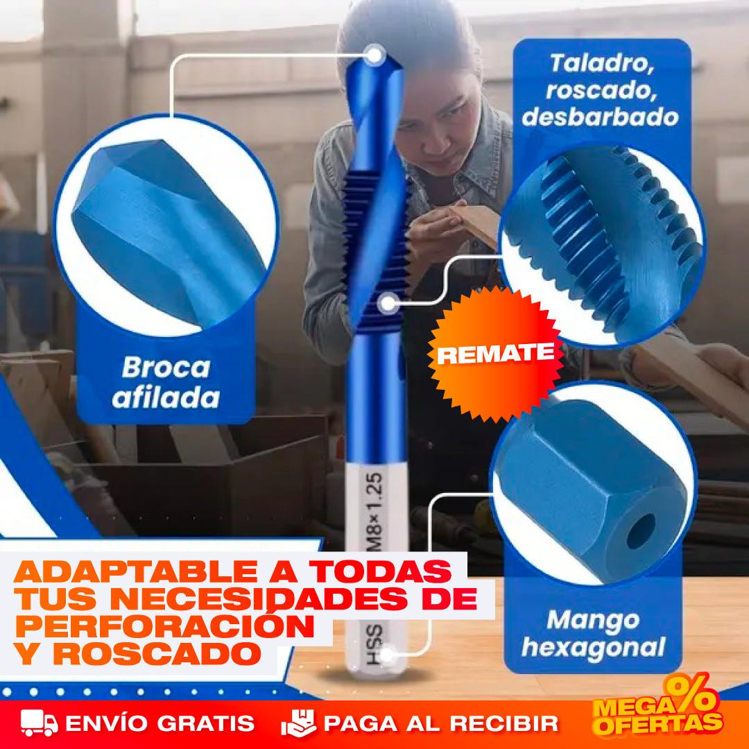 PROMO 2 X 1 SET DE 6 BROCAS DE TITANIO 3 EN 1 PROFESIONALES