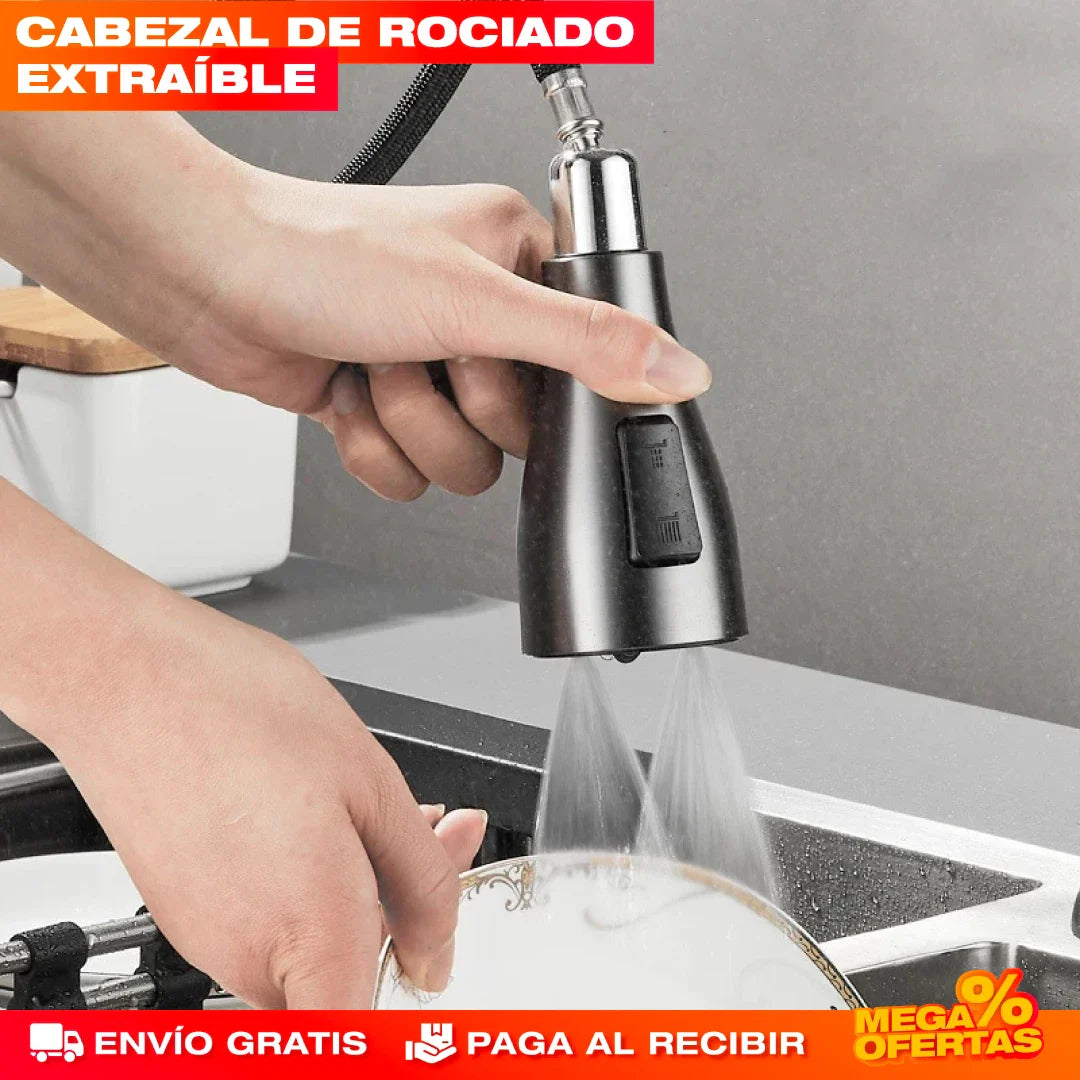GRIFO EXTENSIBLE DE COCINA DE LUJO 360°