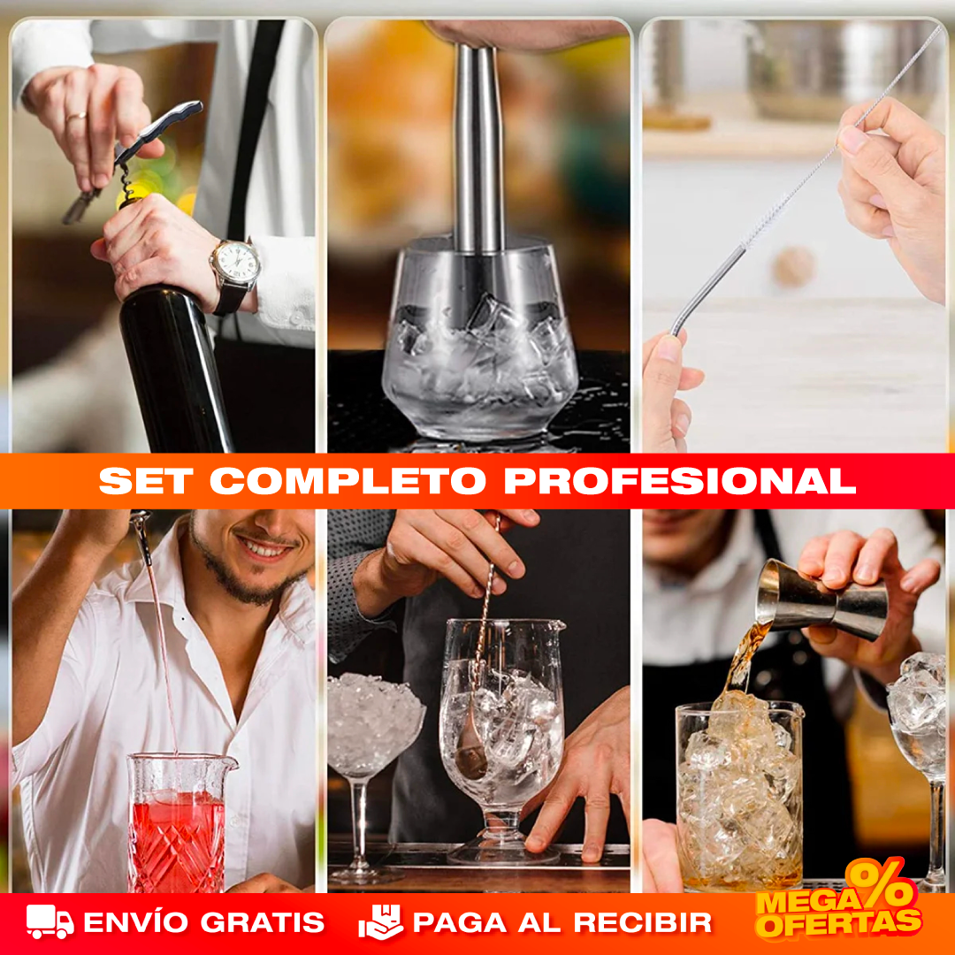 KIT PROFESIONAL DE COCTELERÍA 14 PIEZAS