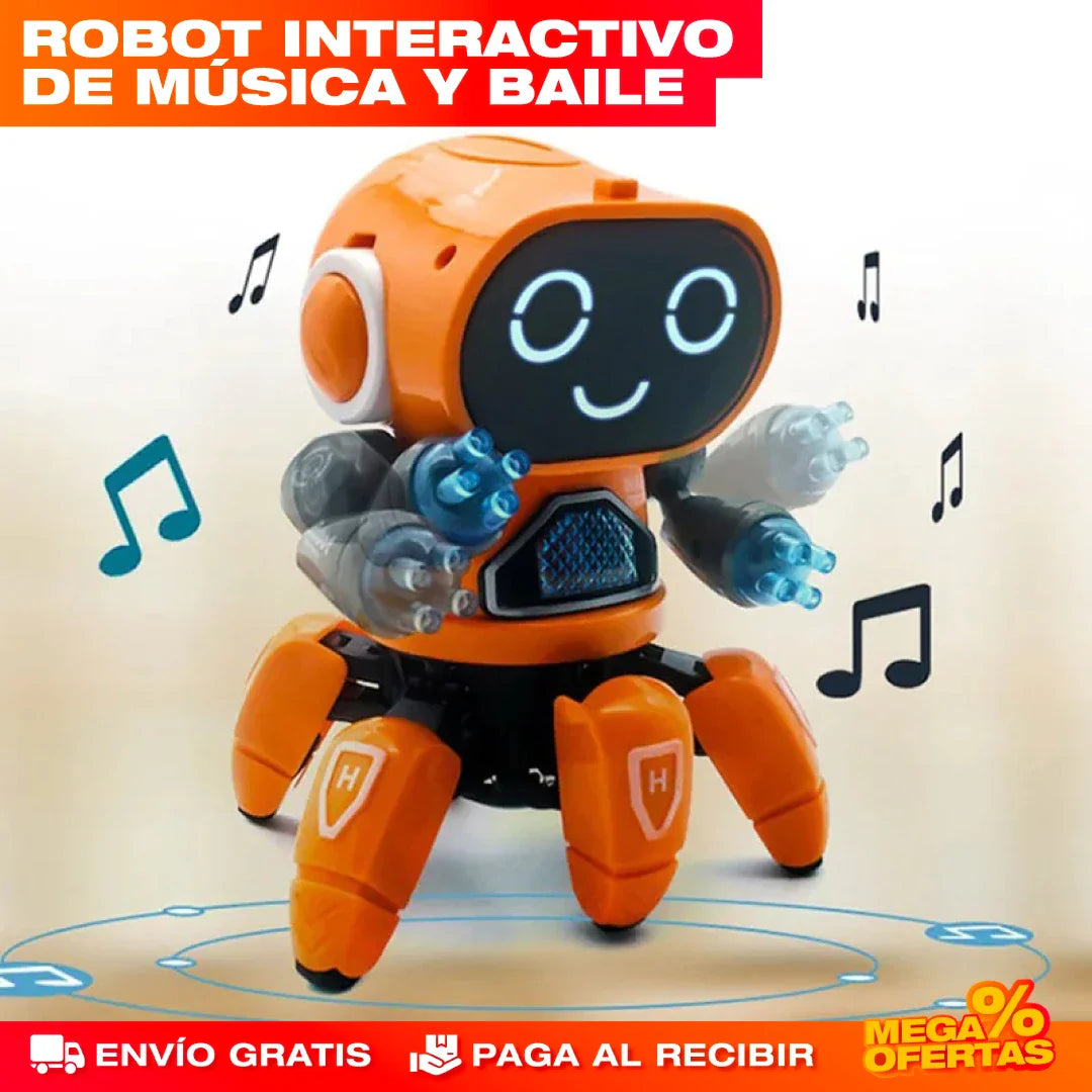 ROBOT DE BAILE CON MÚSICA Y LUCES LED PARA BEBÉS Y NIÑOS