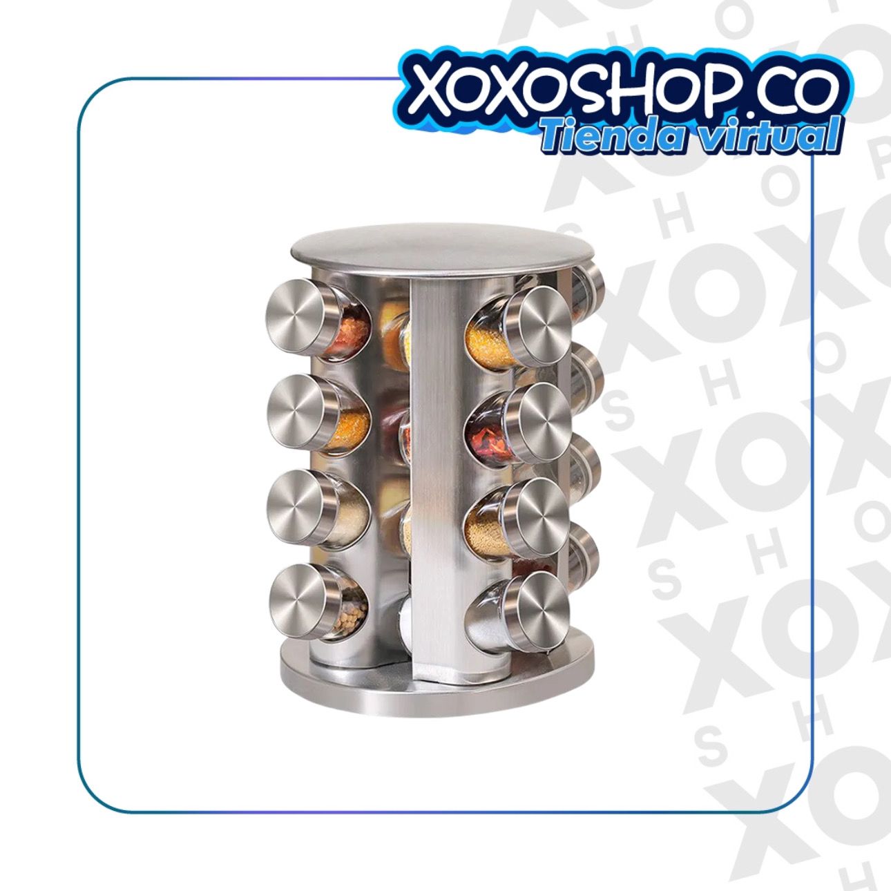 Organizador de condimentos de 16 piezas plateador