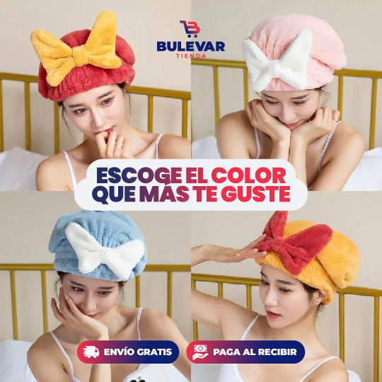 GORRO DE PELO DE SECADO RÁPIDO CON LAZO