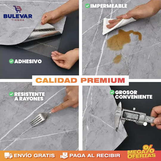 PROMO 3X1 LÁMINAS PVC MÁRMOL ADHESIVAS