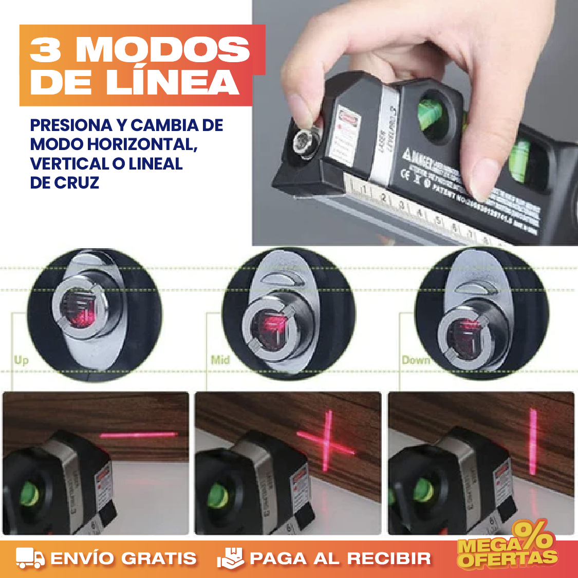 PROMO 2X1 METRO CON NIVEL LASER 4 EN 1 👷♂️