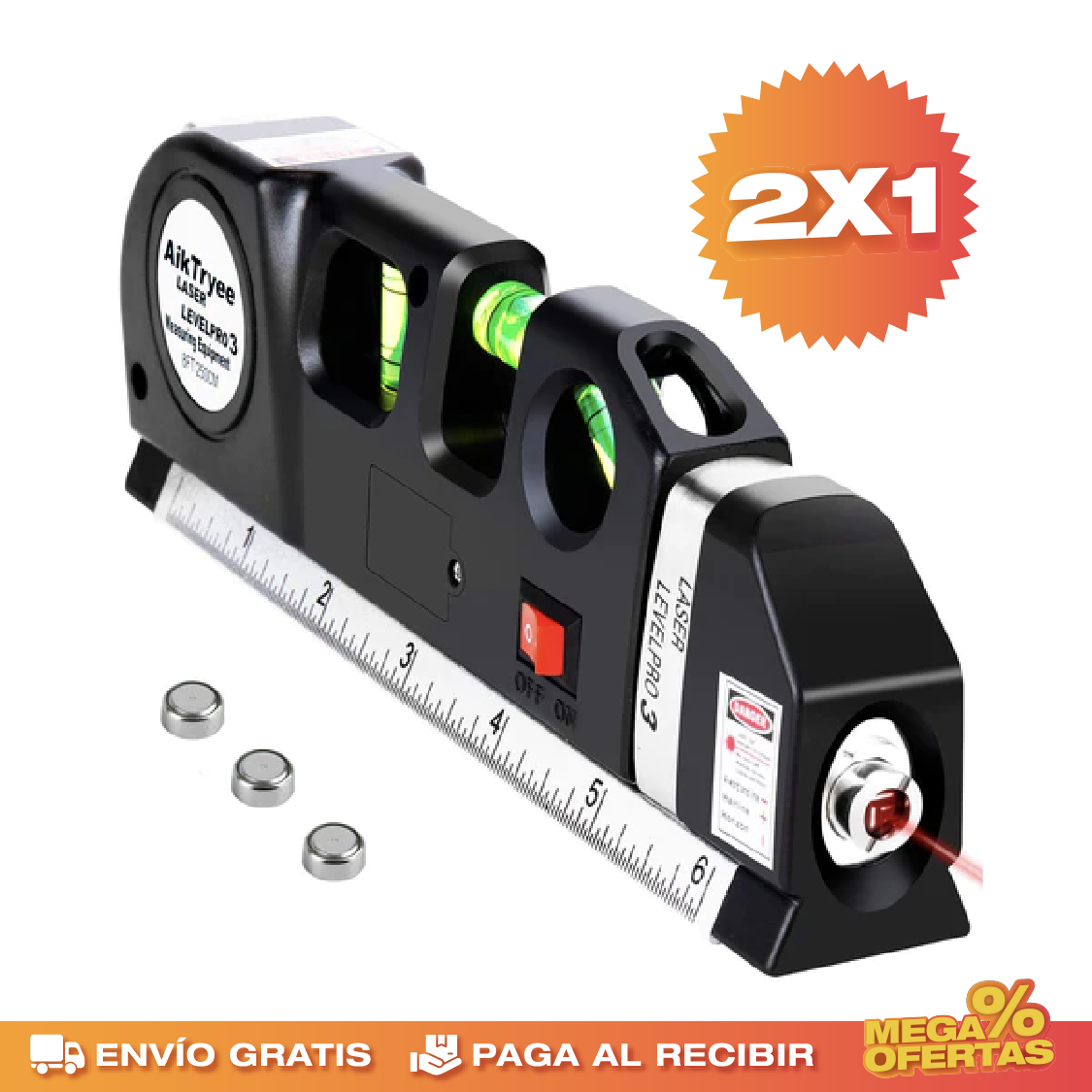 PROMO 2X1 METRO CON NIVEL LASER 4 EN 1 👷♂️