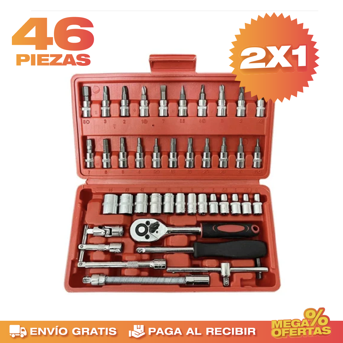 PROMO 2X1 SET DE 46 PIEZAS PARA HERRAMIENTAS ⚒️🔥