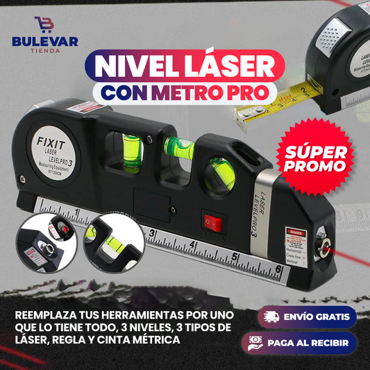METRO CON NIVEL LASER 4 EN 1 👷♂️