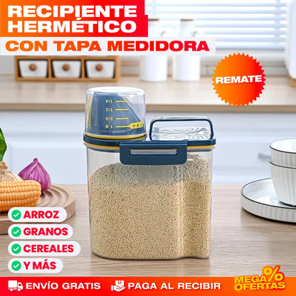 RECIPIENTE HERMÉTICO CON TAPA MEDIDORA
