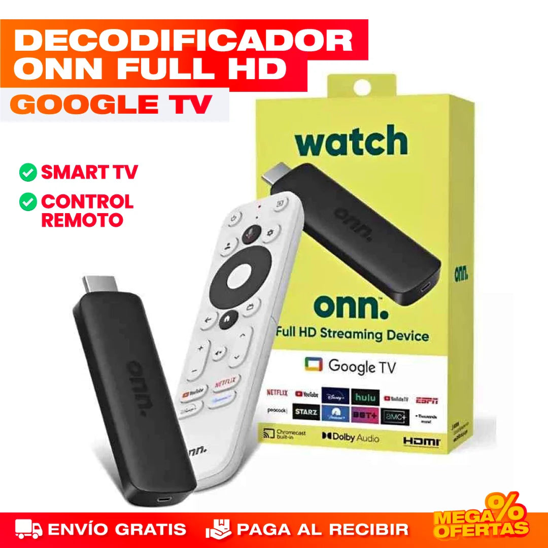 CONVERTIDOR SMART TV DE GOOGLE CON CONTROL REMOTO (Incluye Magis TV)