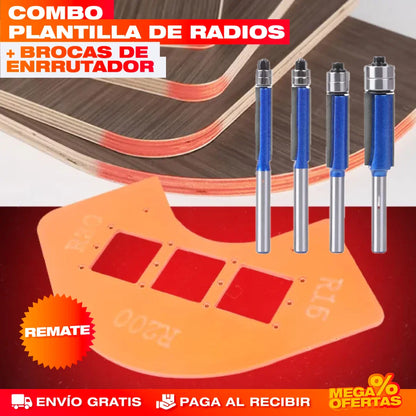 ProCorte 360™ - COMBO PLANTILLAS DE CORTE PARA ESQUINAS + BROCAS DE ENRUTADOR DE PRECISIÓN