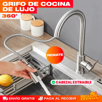 GRIFO EXTENSIBLE DE COCINA DE LUJO 360°