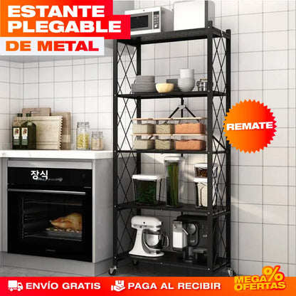 ESTANTE ORGANIZADOR PLEGABLE DE METAL 5 PISOS