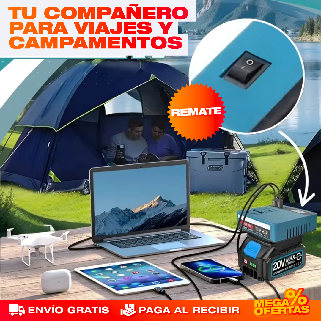 INVERSOR DE BATERÍAS CARGADOR PORTABLE