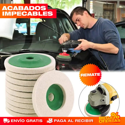 SET DE 5 DISCOS PULIDORES DE LANA