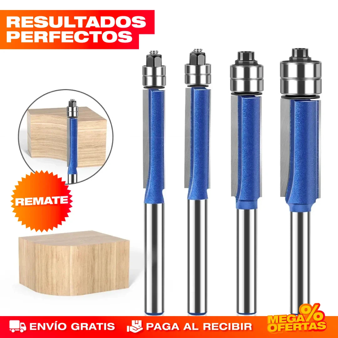 ProCorte 360™ - COMBO PLANTILLAS DE CORTE PARA ESQUINAS + BROCAS DE ENRUTADOR DE PRECISIÓN