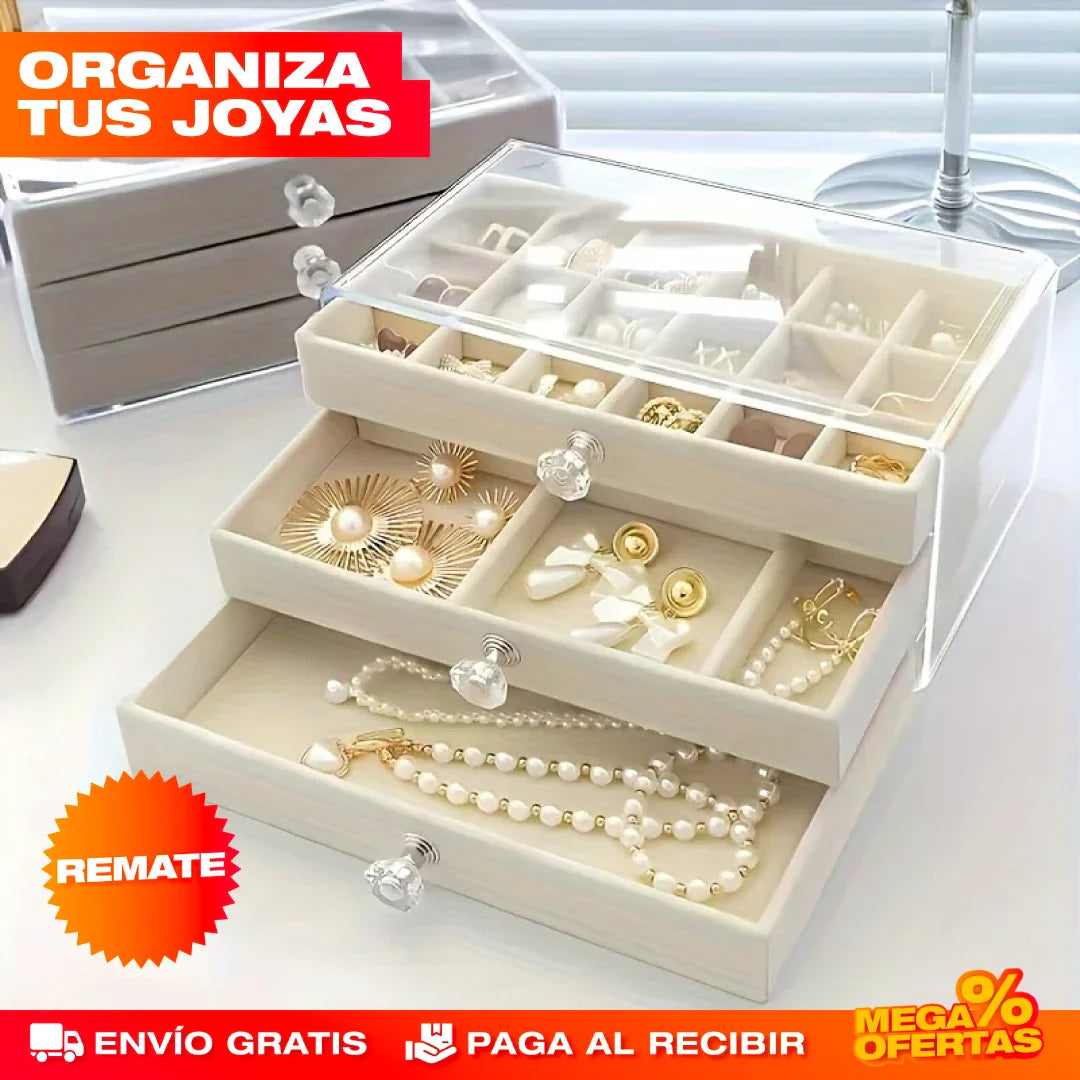 ORGANIZADOR DE JOYAS DE LUJO 3 NIVELES