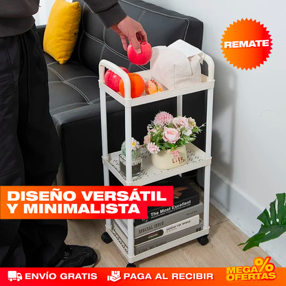 ESTANTE ORGANIZADOR DE 4 NIVELES CON RUEDAS