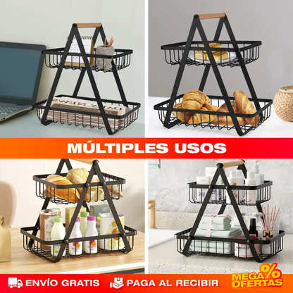 ORGANIZADOR DE FRUTAS DE 3 NIVELES (3 CESTAS)