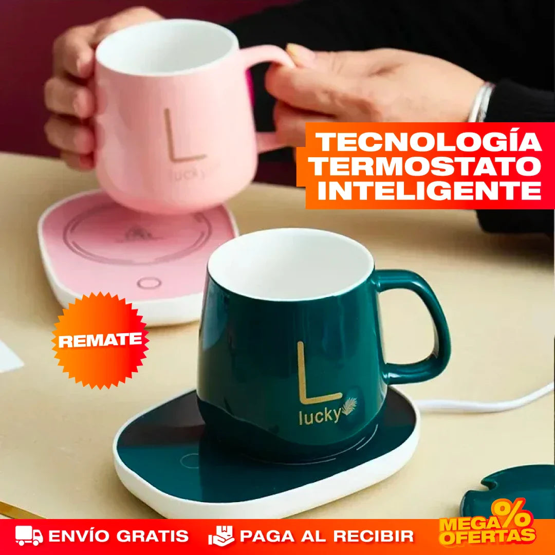 SET TAZA + CALENTADOR DE LUJO