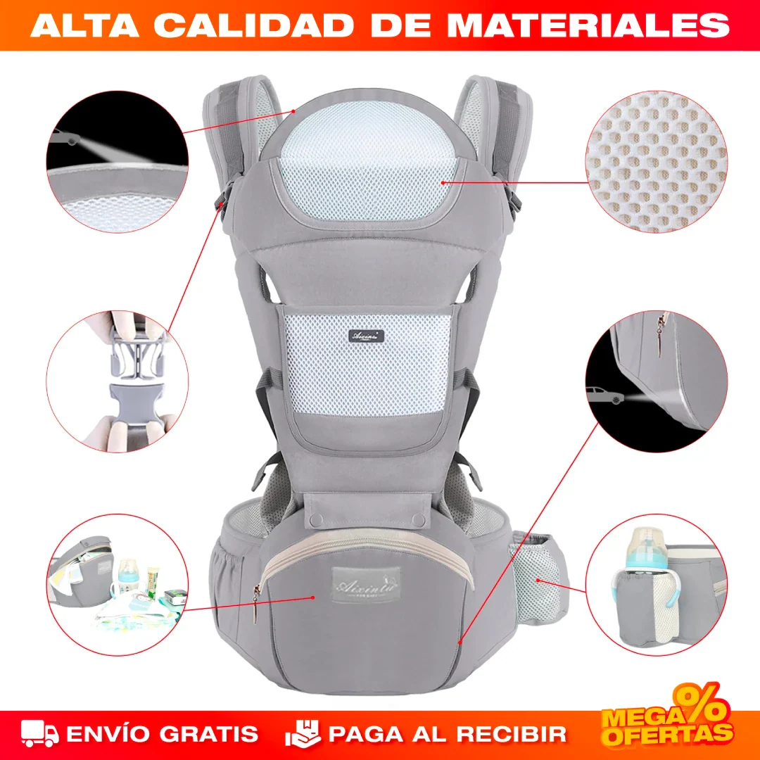 PORTABEBÉS CARGADOR CANGURO ERGONÓMICO