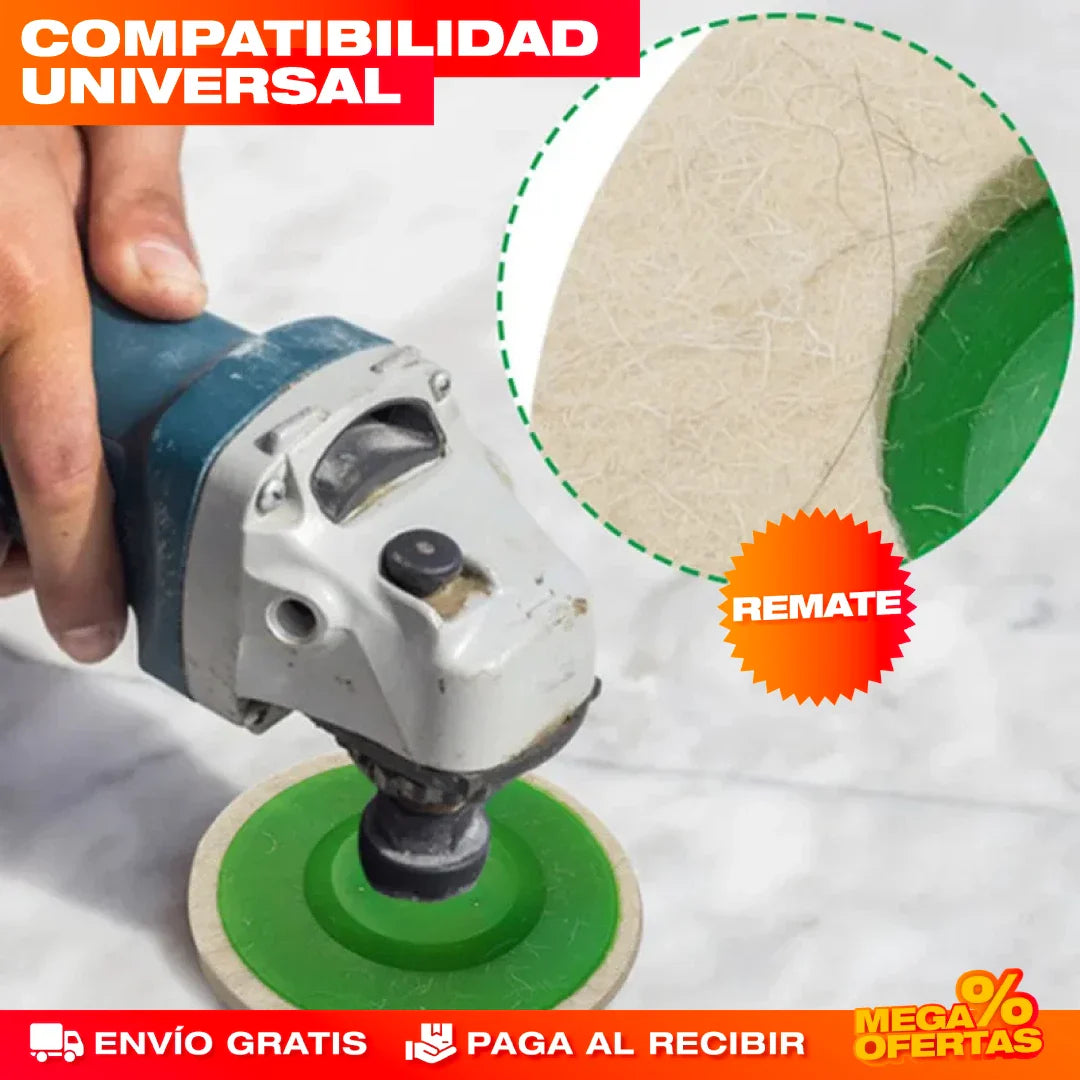 SET DE 10 DISCOS PULIDORES DE LANA