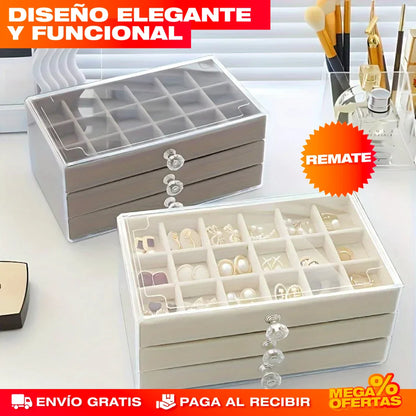 ORGANIZADOR DE JOYAS DE LUJO 3 NIVELES