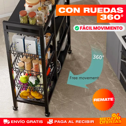 ESTANTE ORGANIZADOR METÁLICO CON RUEDAS