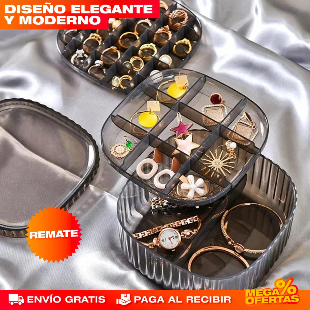 JOYERO ORGANIZADOR DE 3 NIVELES DE LUJO