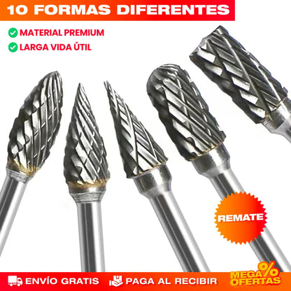 SET X 10 BROCAS / FRESAS DE CARBURO