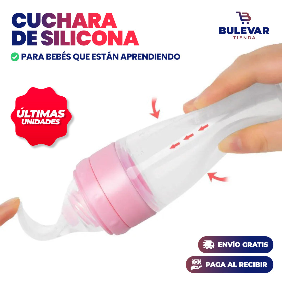CUCHARA DE SILICONA PARA BEBÉS Y NIÑOS PEQUEÑOS