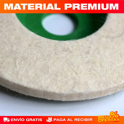 SET DE 10 DISCOS PULIDORES DE LANA