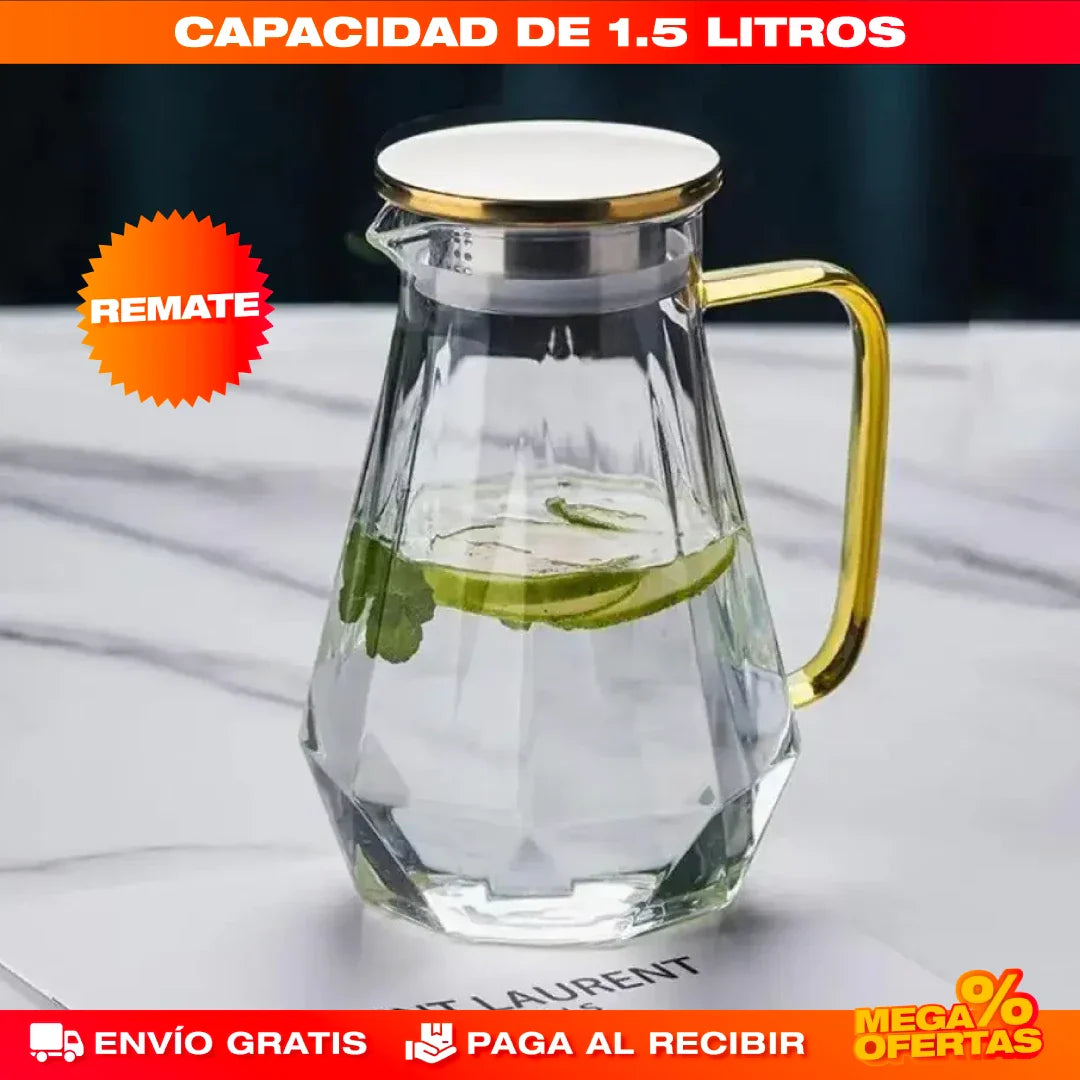 SET DE LUJO JARRA DE VIDRIO + 4 VASOS