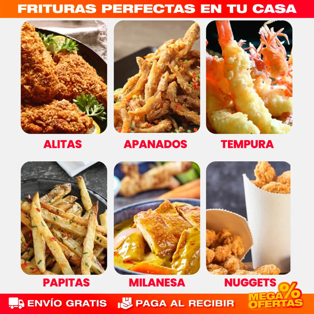 OLLA FREIDORA CON TERMÓMETRO ACERO INOX.