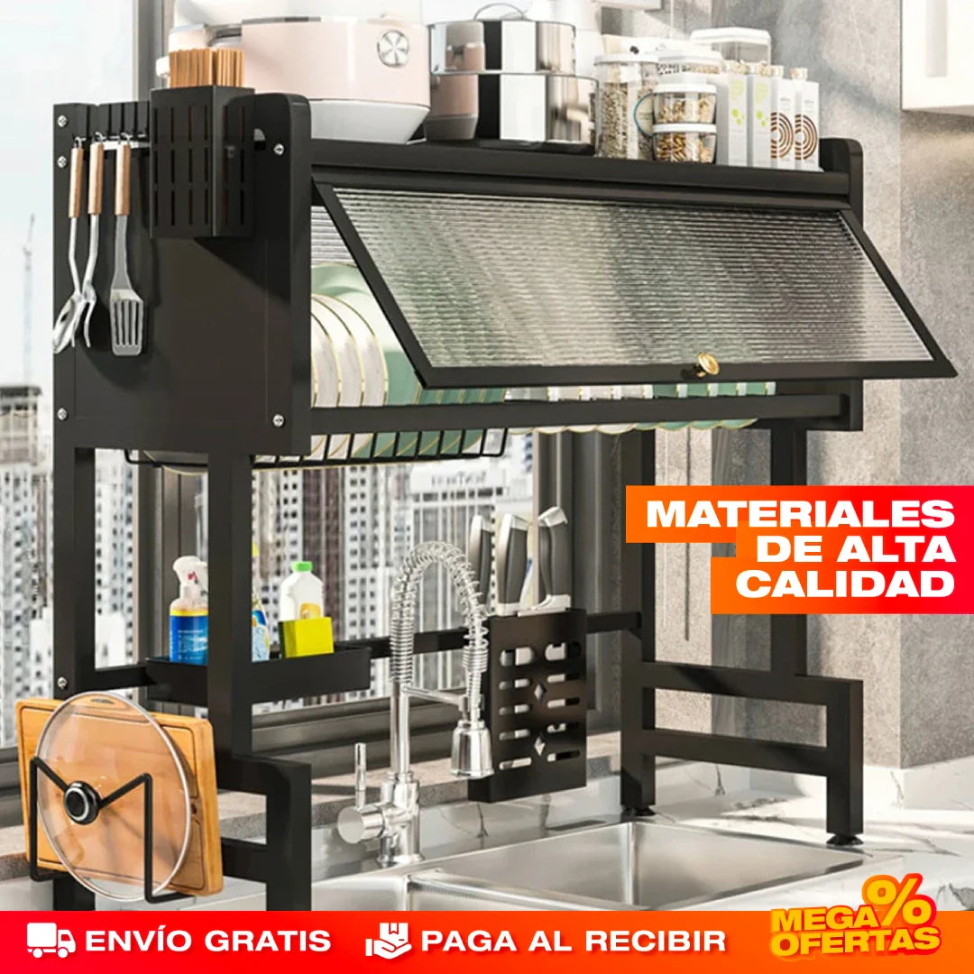DryBox™ -  ORGANIZADOR ESCURRIDOR DE PLATOS GRANDE 2 NIVELES