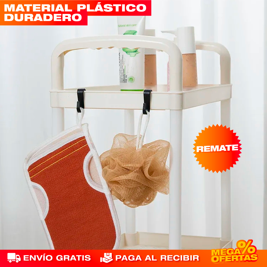 ESTANTE ORGANIZADOR DE 4 NIVELES CON RUEDAS