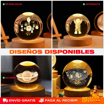 PROMO 2X1 LÁMPARA BOLA DE CRISTAL LED 3D