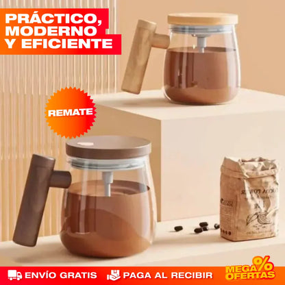 MUG MEZCLADOR DE VIDRIO RECARGABLE (ALTA CALIDAD)