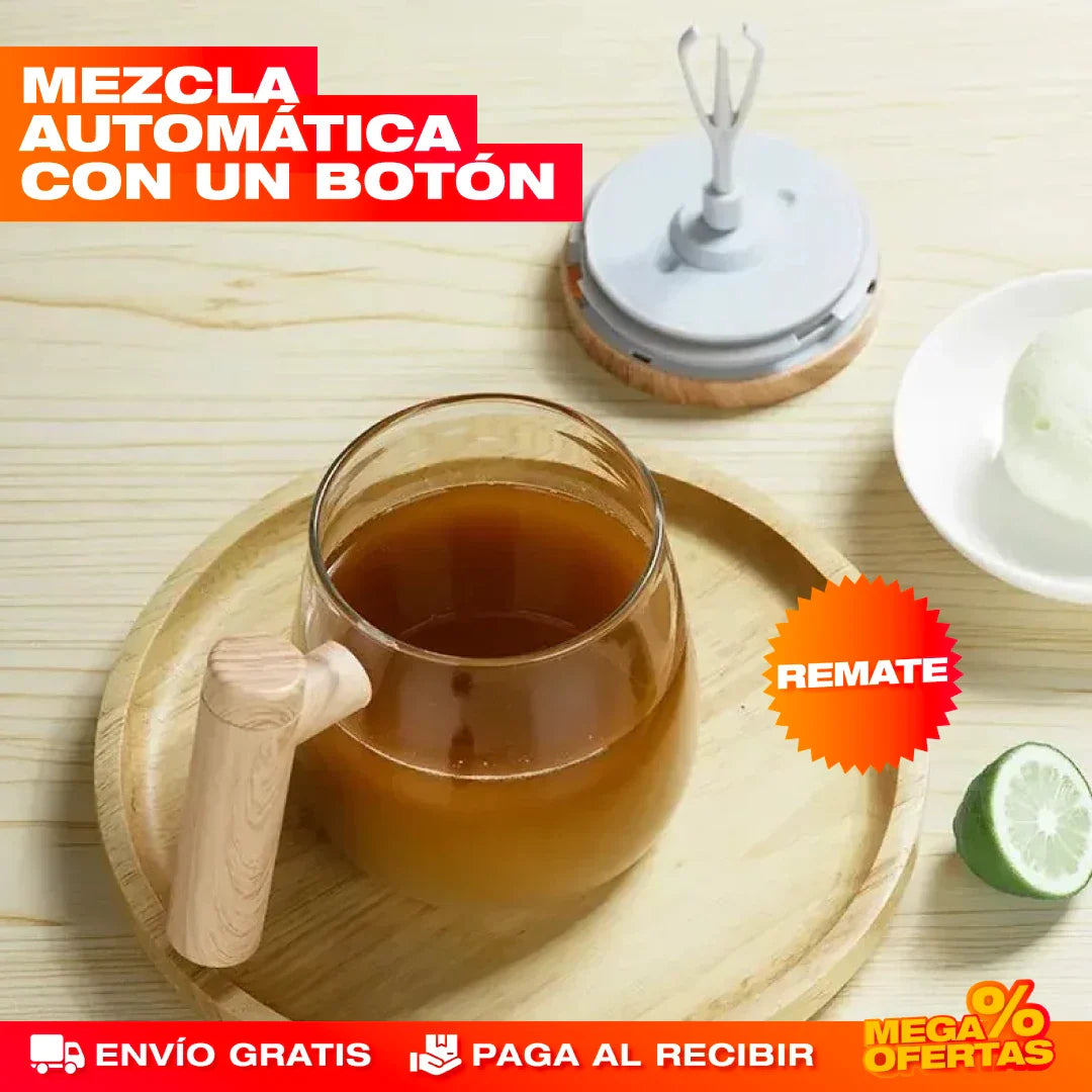 MUG MEZCLADOR DE VIDRIO RECARGABLE (ALTA CALIDAD)