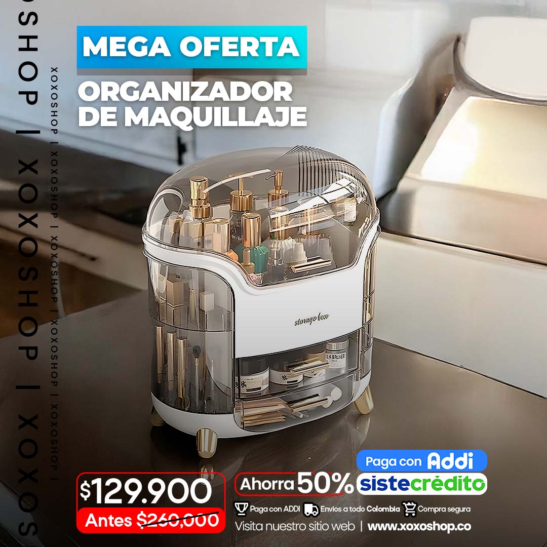 Organzador de maquillaje viral verde