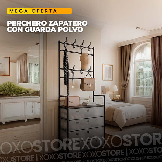 Perchero zapatero con guarda polvo