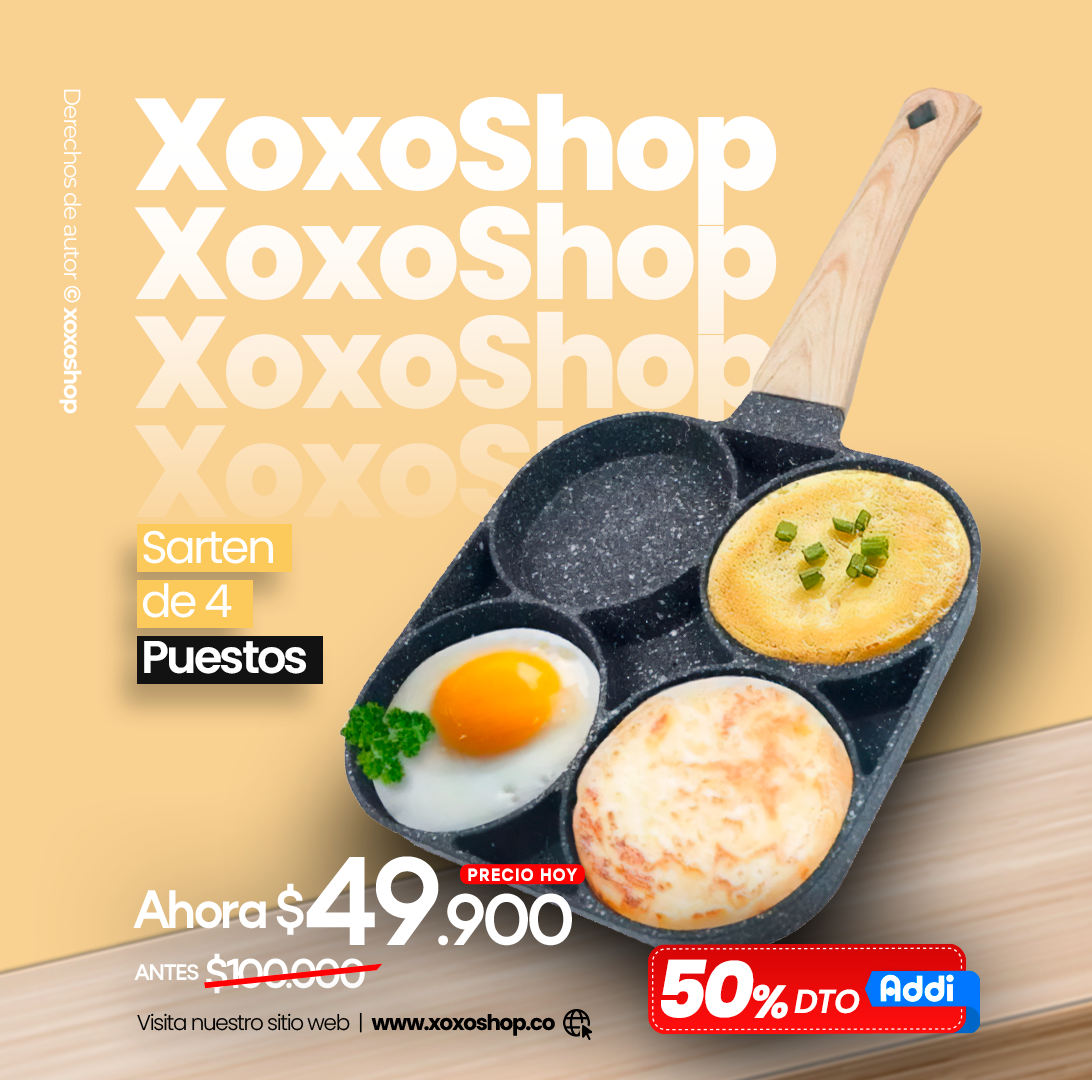 Sarten de 4  puestos antiadherente