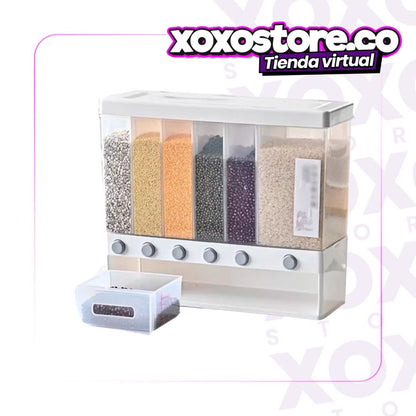 Dispensador  de granos de 6 divisiones