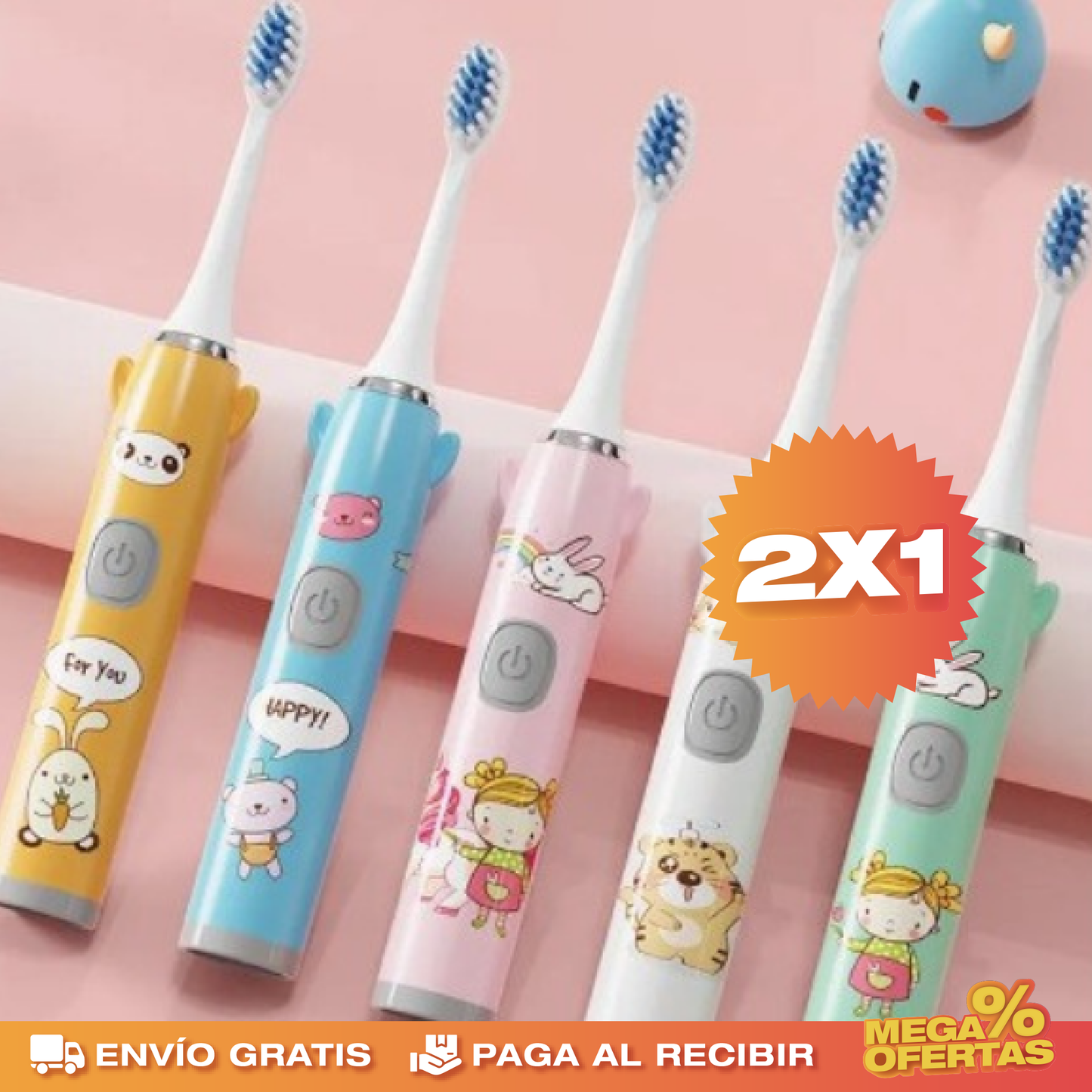 PROMO 2X1 CEPILLO DE DIENTES ELÉCTRICO PARA NIÑOS