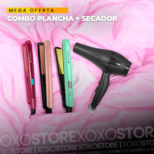 COMBO DE PLANCHA DE CABELLO MAS SECADOR 3000W