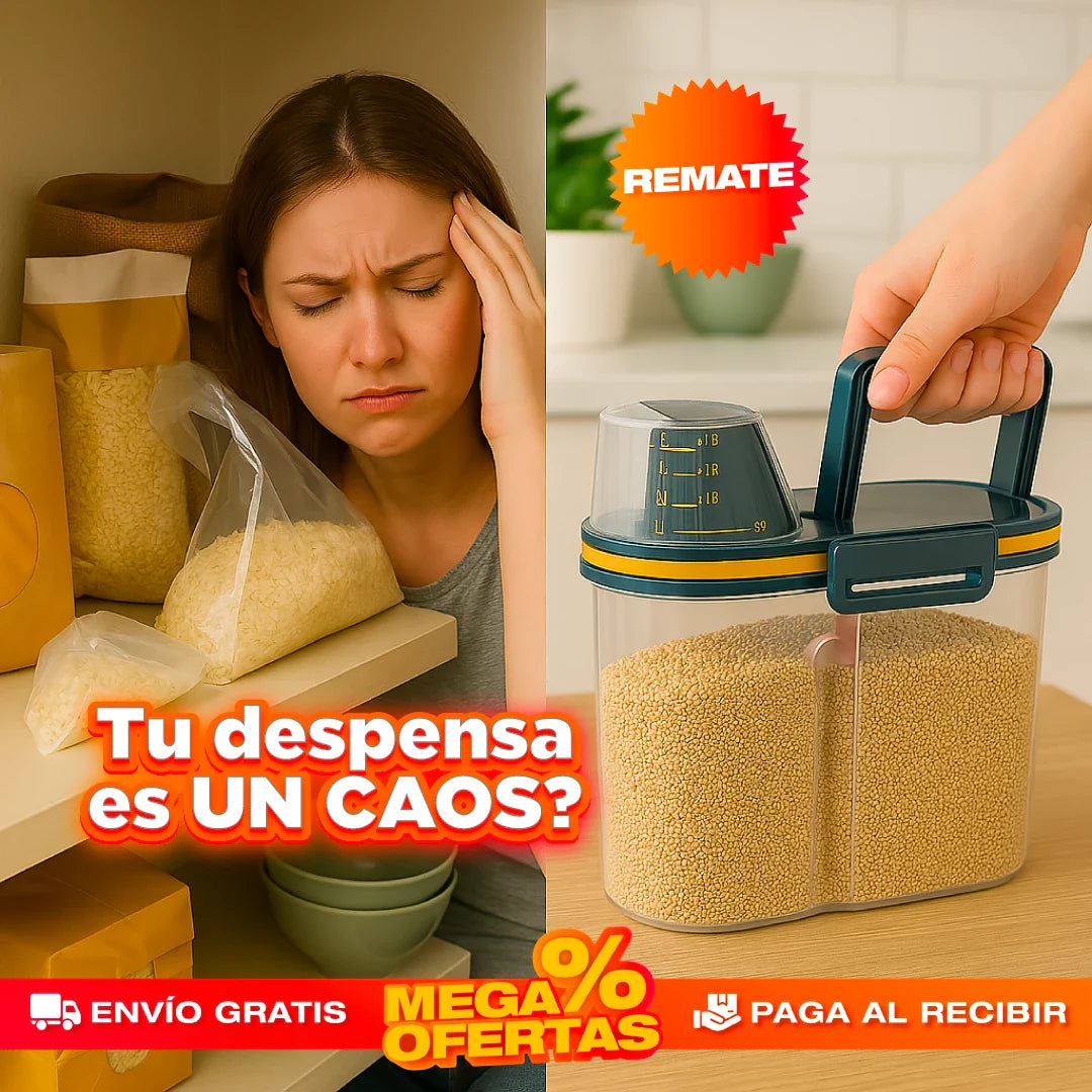 RECIPIENTE HERMÉTICO CON TAPA MEDIDORA