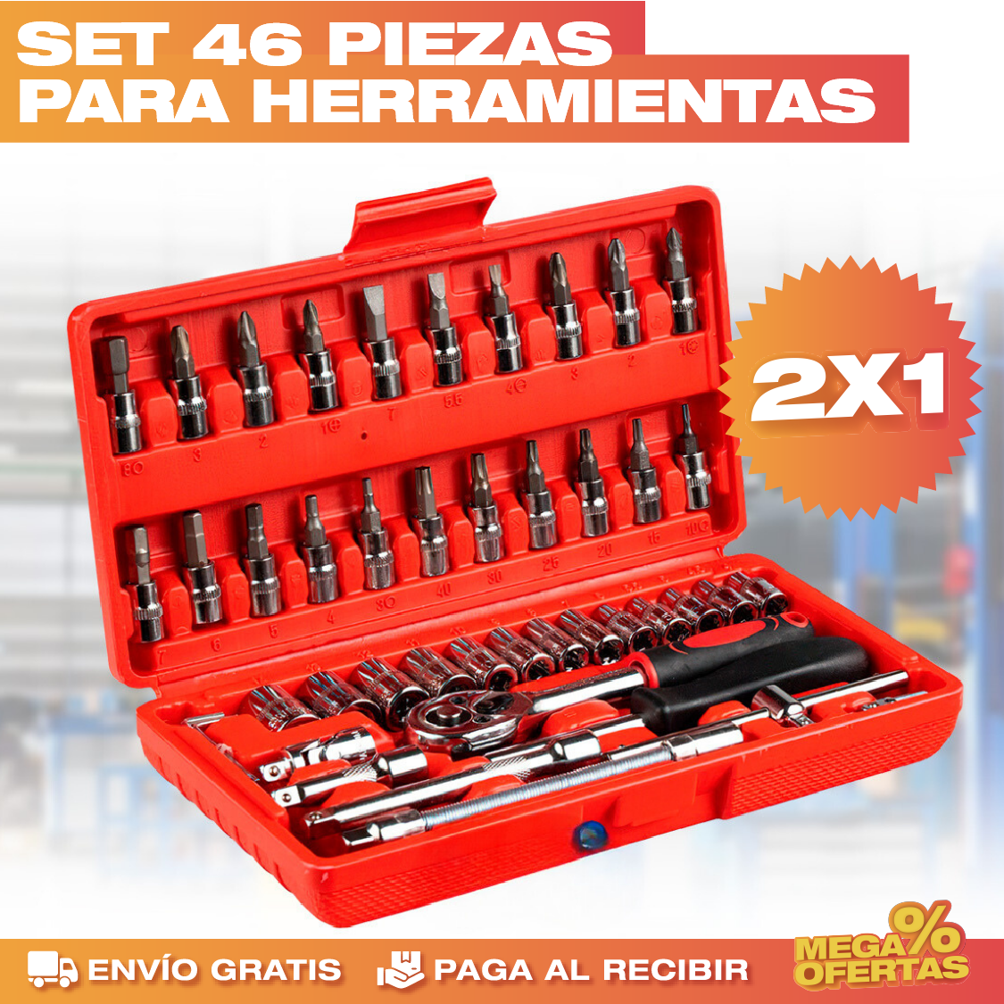 PROMO 2X1 SET DE 46 PIEZAS PARA HERRAMIENTAS ⚒️🔥